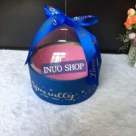 Caja redonda con tapa de plastico para regalo